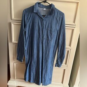 Casual Blue Denim Shirt Dress